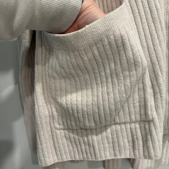 Barefoot Dreams Cozychic Ultra Lite Ribbed Zip Up Poncho Womens 1X Dreamy Soft