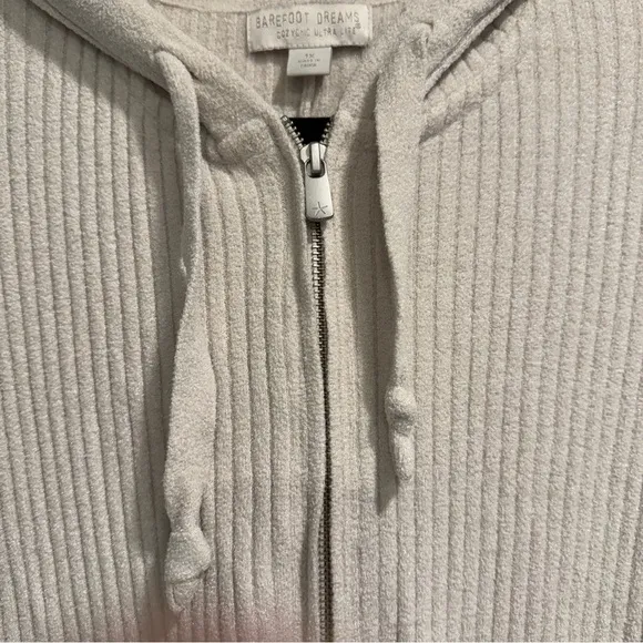 Barefoot Dreams Cozychic Ultra Lite Ribbed Zip Up Poncho Womens 1X Dreamy Soft