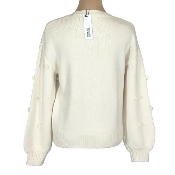 BB DAKOTA Women's Bobble Yum Cream Sweater, Women's Small, NWT