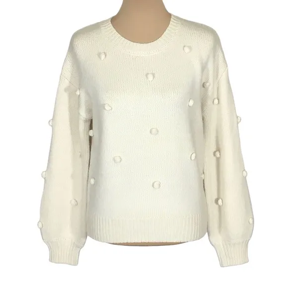 BB DAKOTA Women's Bobble Yum Cream Sweater, Women's Small, NWT