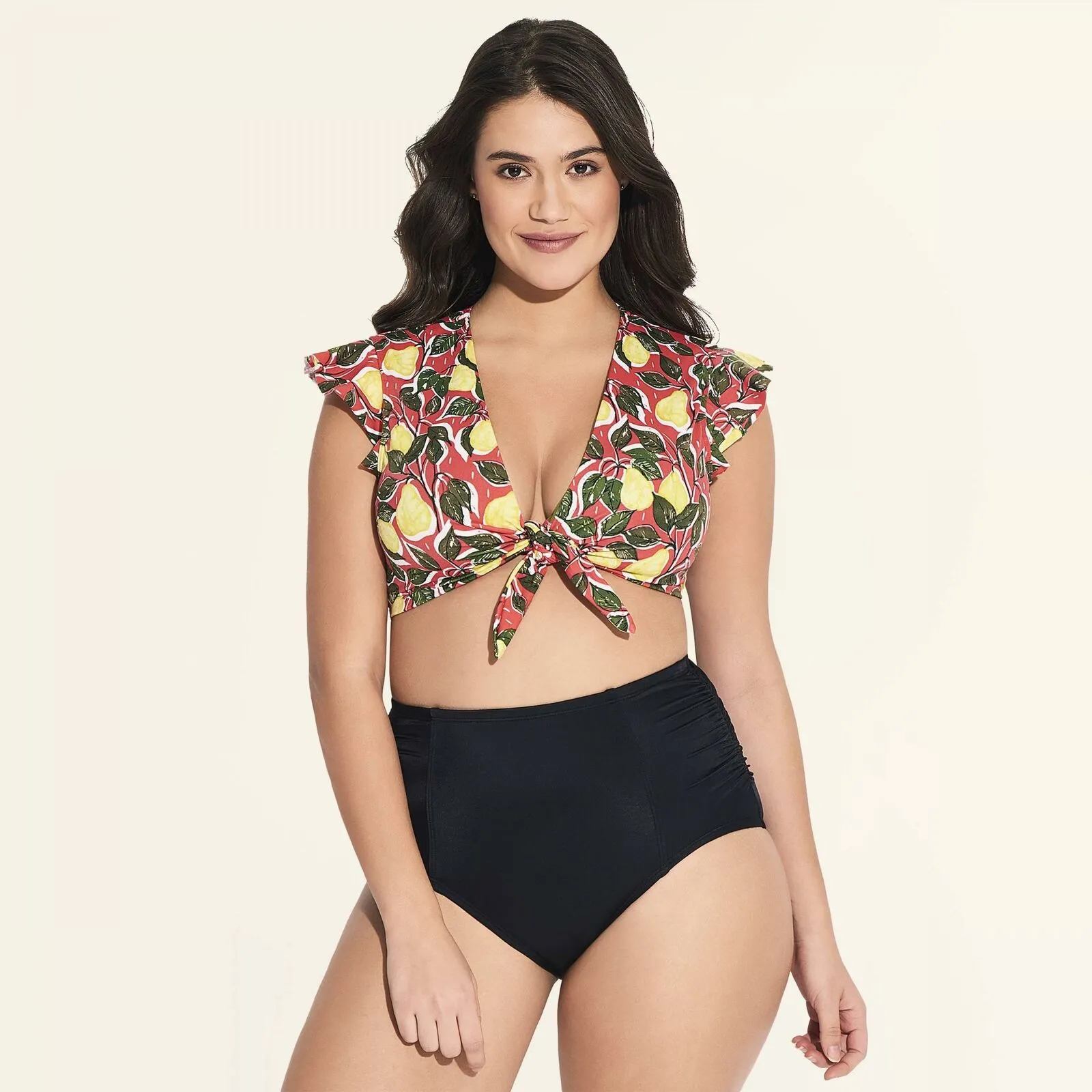 Beach Betty Women's Slimming Control High Waist Shirred Bikini Bottom