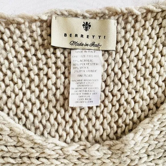 Berretti Italy cropped dolman sleeve sweater Womens One Size loose soft luxury