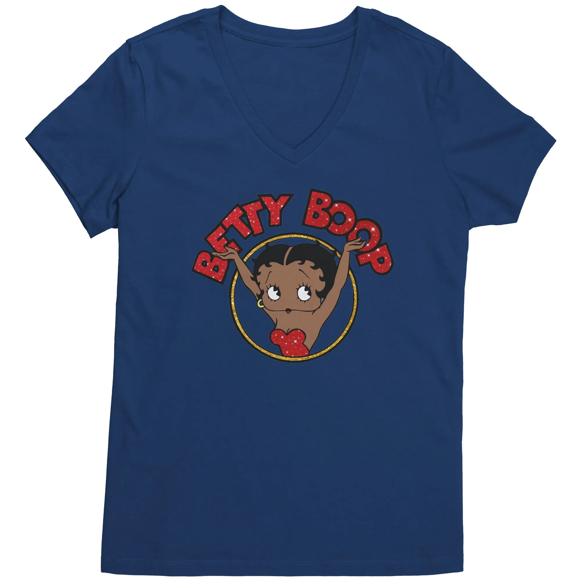 Betty Boop V-Neck Shirt, Cute Graphic Tee, Betty Boop T-Shirt, Women's Black Top, Christmas Gift for Her, Womens Clothing, Fun Retro Shirt