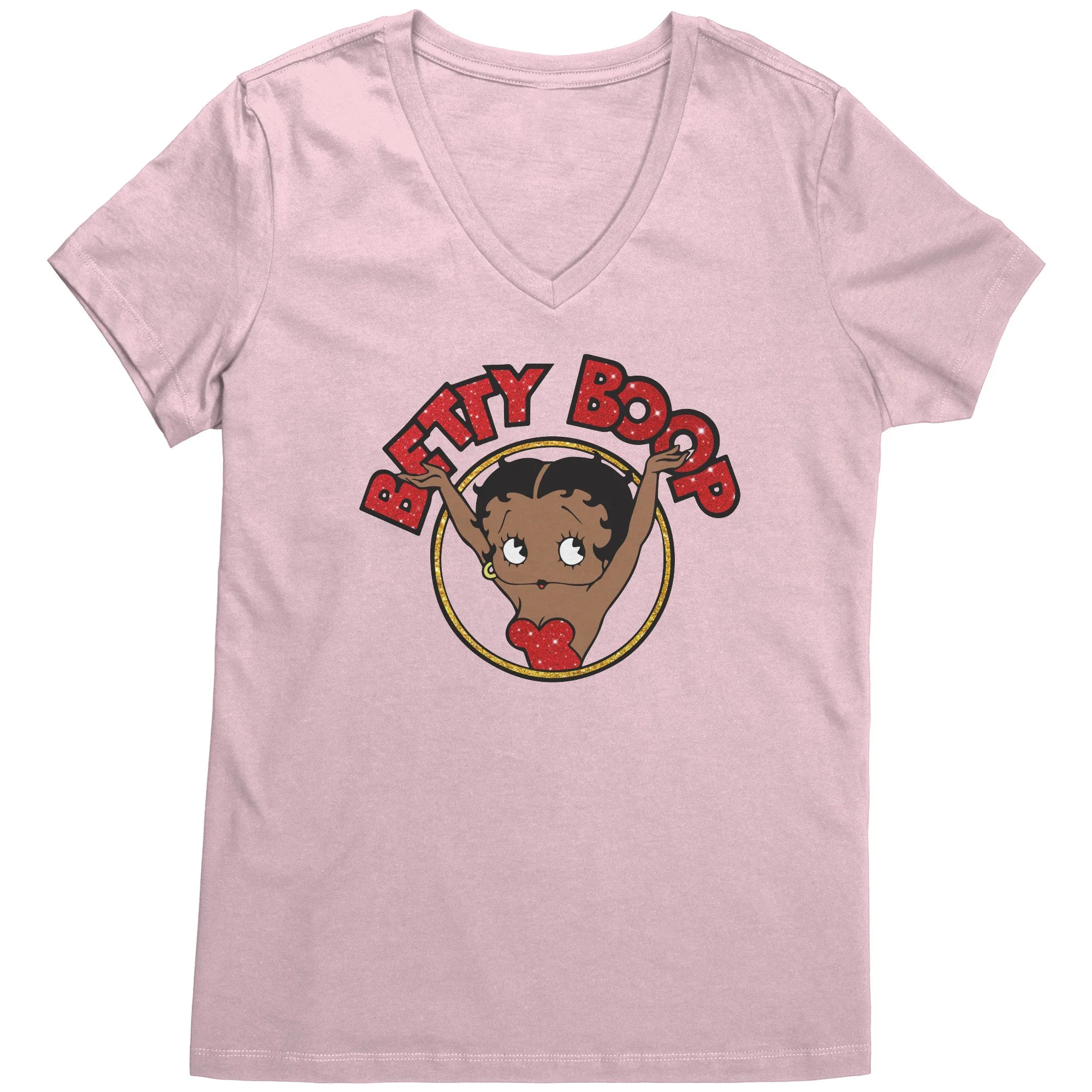 Betty Boop V-Neck Shirt, Cute Graphic Tee, Betty Boop T-Shirt, Women's Black Top, Christmas Gift for Her, Womens Clothing, Fun Retro Shirt