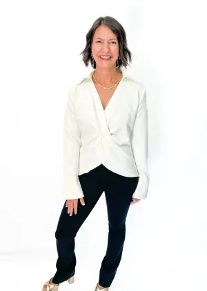 Bishop   Young Spencer Twist Front Blouse - White