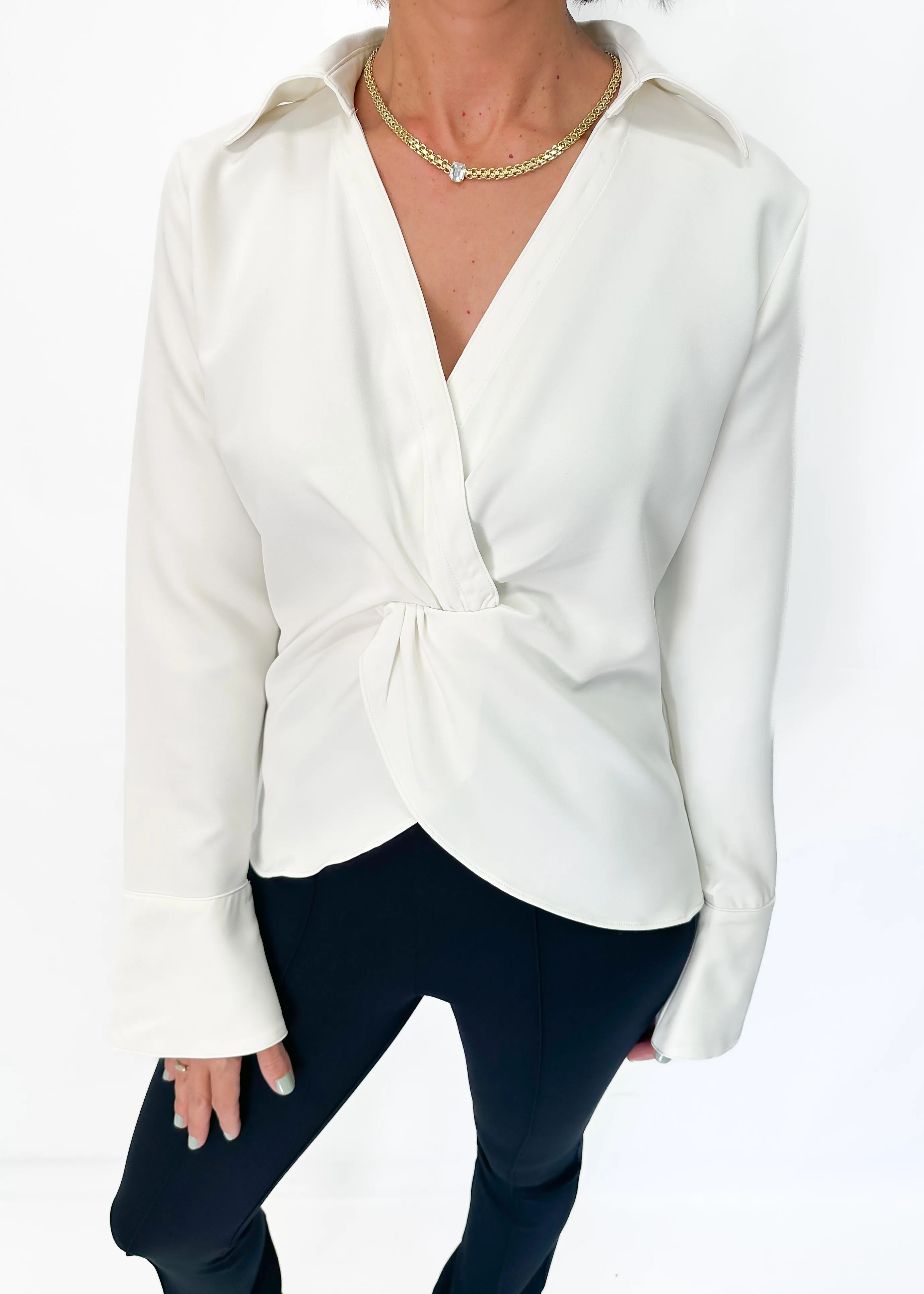 Bishop   Young Spencer Twist Front Blouse - White