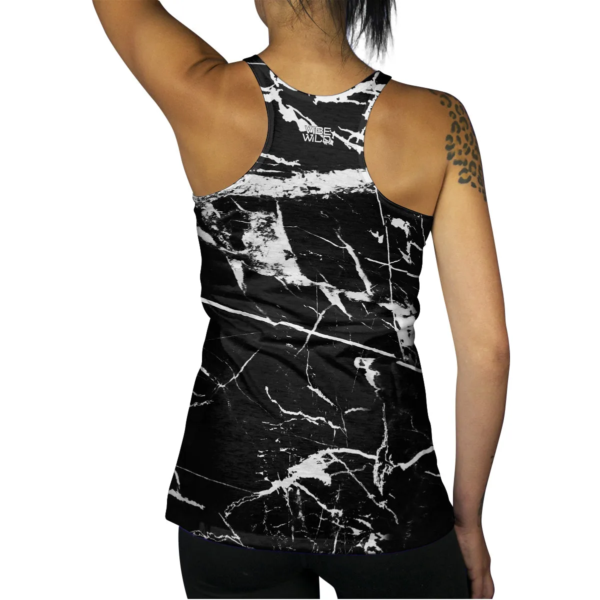 Black Marble Racerback Tank