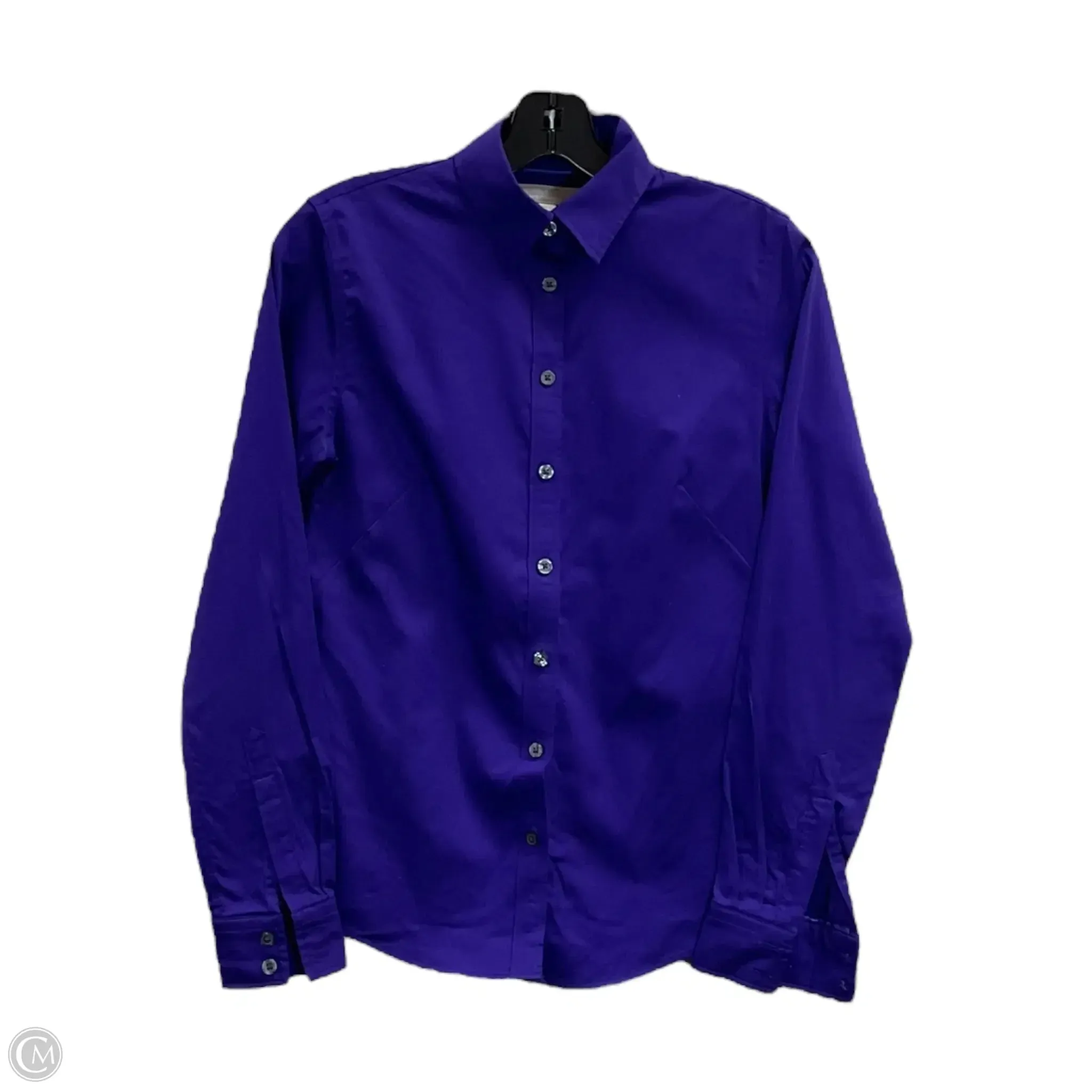 Blouse Long Sleeve By Banana Republic In Purple, Size: S