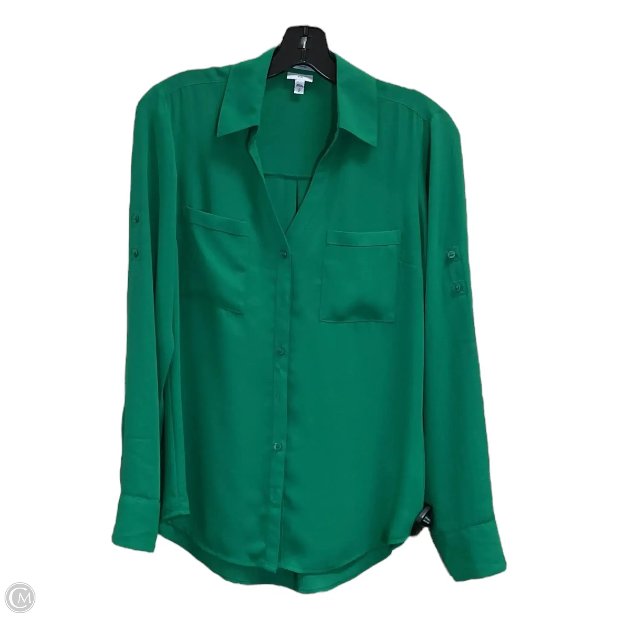 Blouse Long Sleeve By Express In Green, Size: S