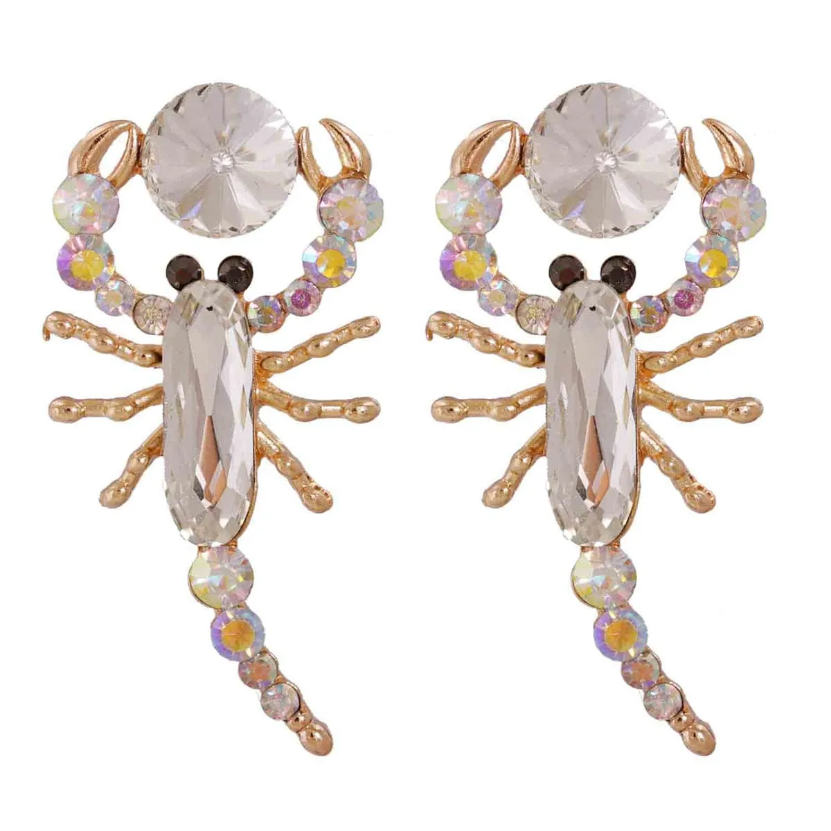 Blush Pastel Crystal & Cubic Zirconia Scorpion Stud Earrings