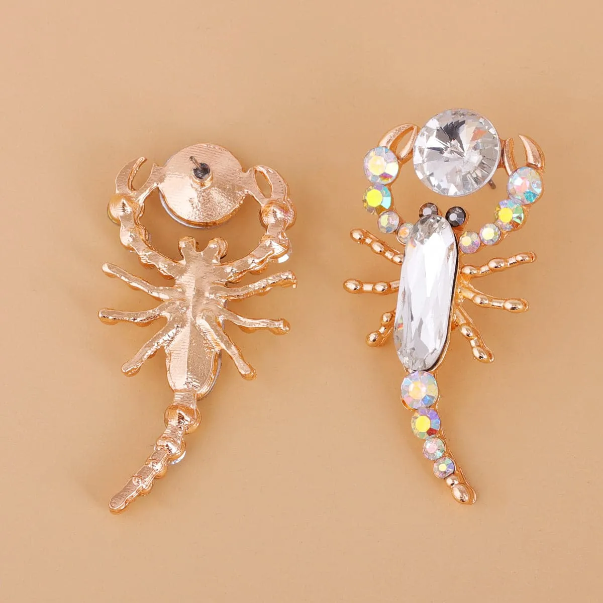 Blush Pastel Crystal & Cubic Zirconia Scorpion Stud Earrings