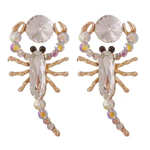 Blush Pastel Crystal & Cubic Zirconia Scorpion Stud Earrings
