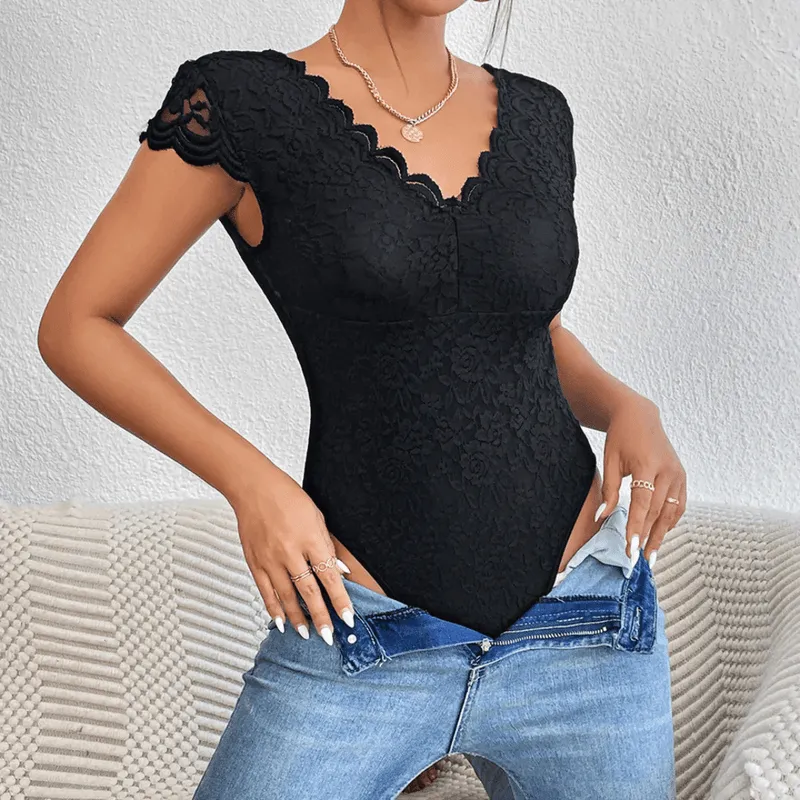 Bodysuit Bella™ | Women's V-Neck Bodysuit | Soft Fabric, Form-Fitting Design & Easy Snap Closure
