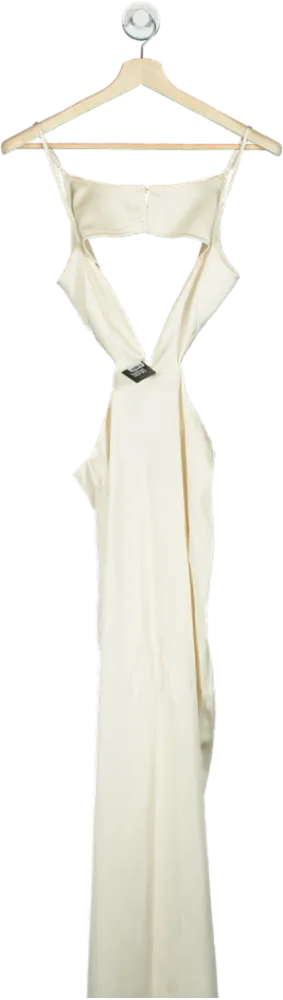 Boohoo Cream Strappy Cutout Gown UK 10