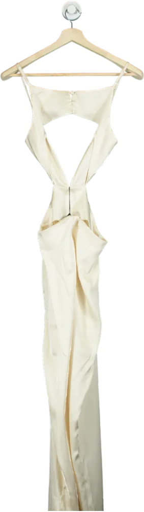 Boohoo Cream Strappy Cutout Gown UK 10