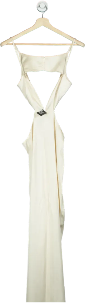 Boohoo Cream Strappy Cutout Gown UK 10
