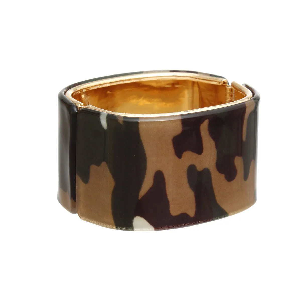Bracelet Camo Gold Wide Cuff