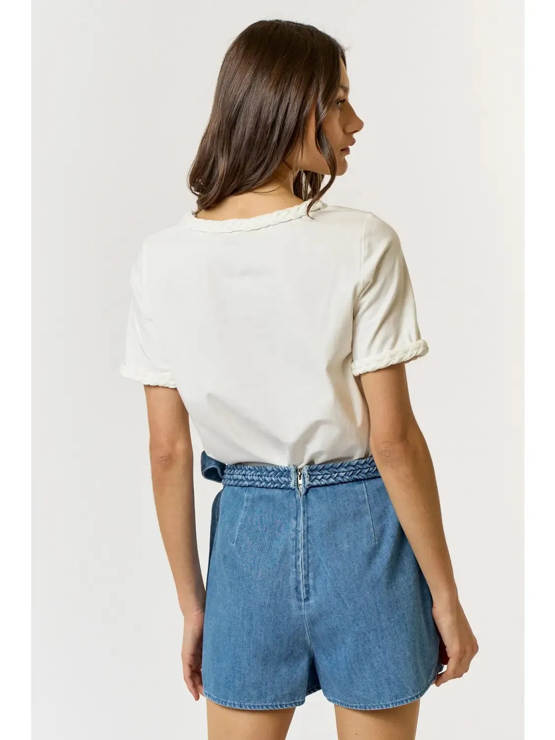Braid Detail Top {White}