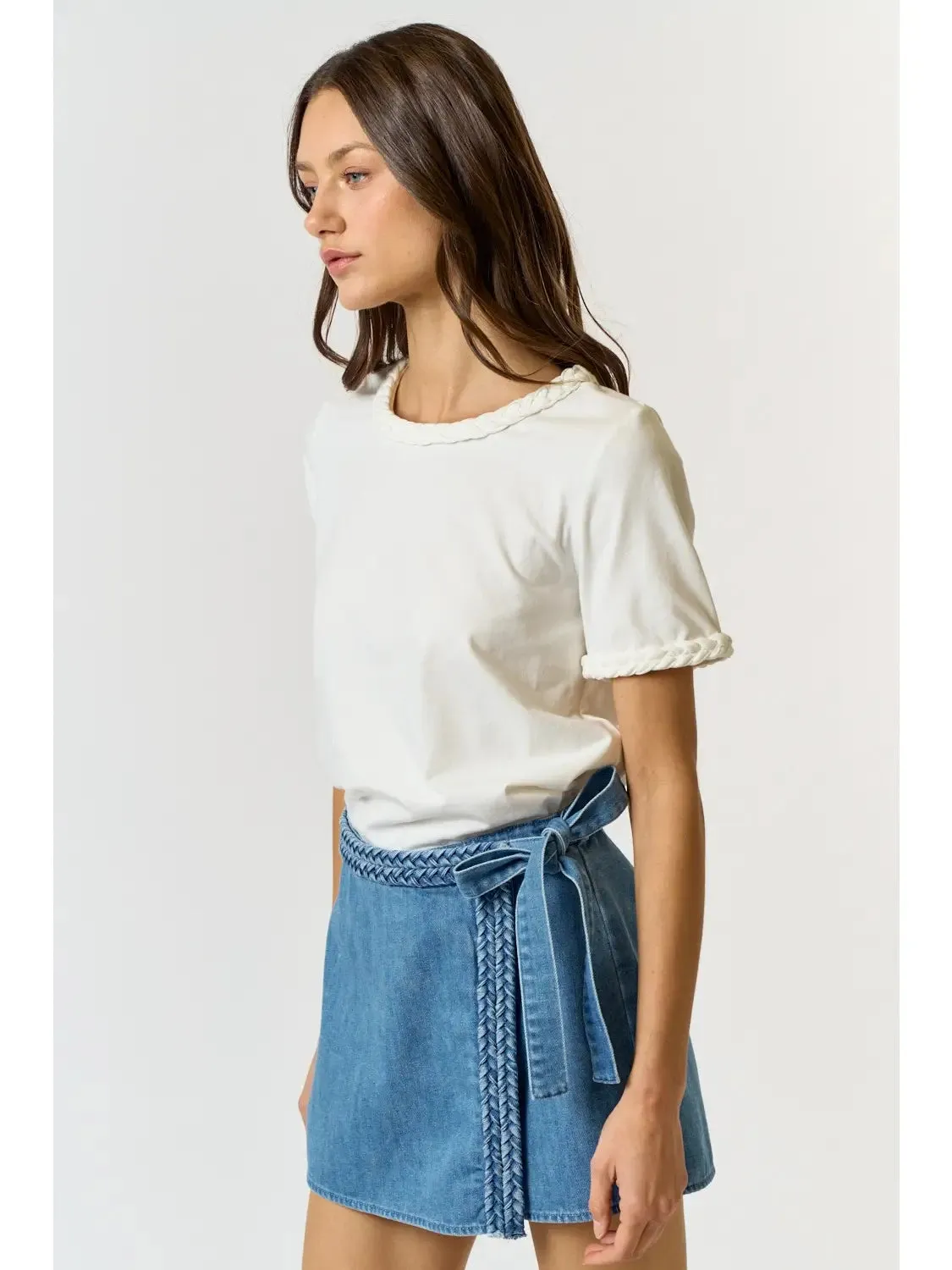 Braid Detail Top {White}
