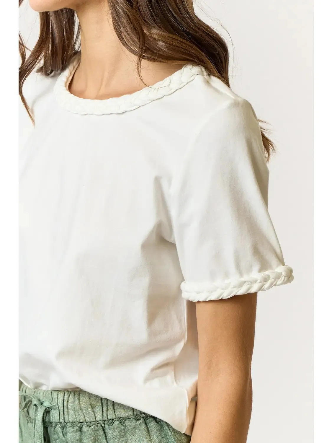 Braid Detail Top {White}