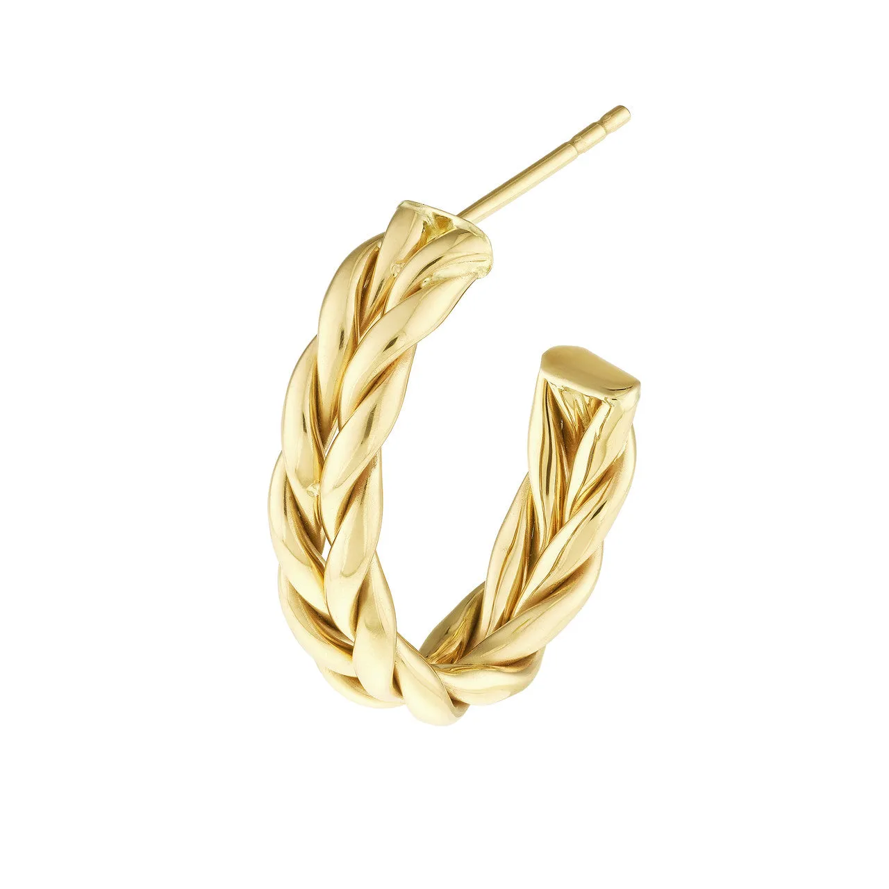 Braided J Hoop Earrings
