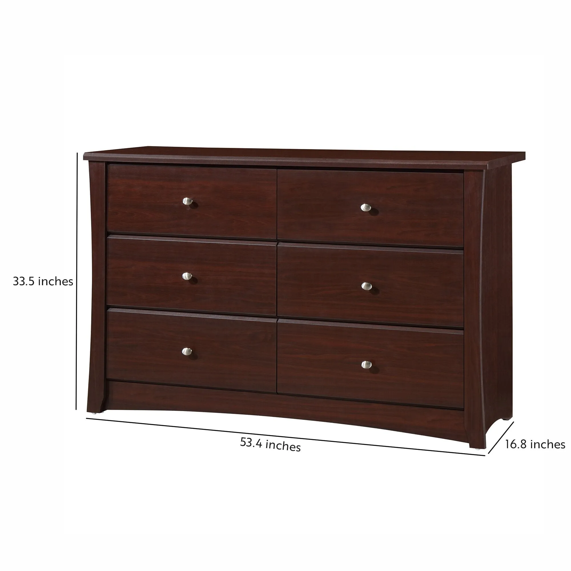 Brand new in box! Storkcraft Crescent 6 Drawer Double Dresser in Espresso! Retails $407 W/Tax!