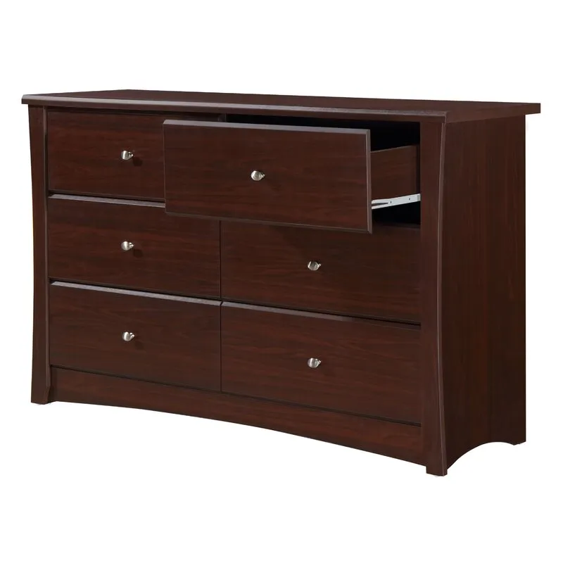 Brand new in box! Storkcraft Crescent 6 Drawer Double Dresser in Espresso! Retails $407 W/Tax!