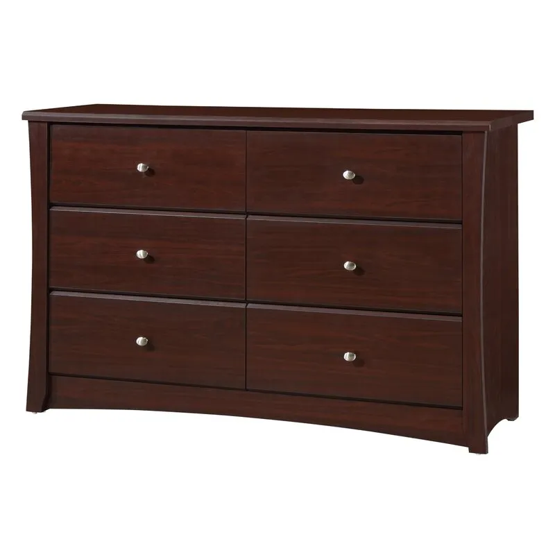 Brand new in box! Storkcraft Crescent 6 Drawer Double Dresser in Espresso! Retails $407 W/Tax!