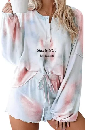 Brand new Yusongirl Women's Tie Dye Loose Fit Loungewear Top, Sz L! Shorts Not included
