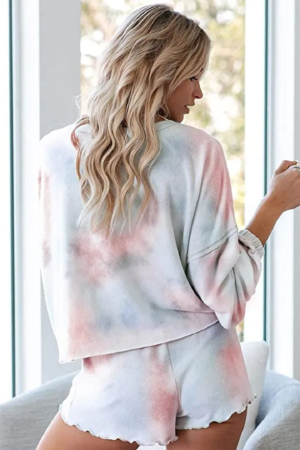 Brand new Yusongirl Women's Tie Dye Loose Fit Loungewear Top, Sz L! Shorts Not included