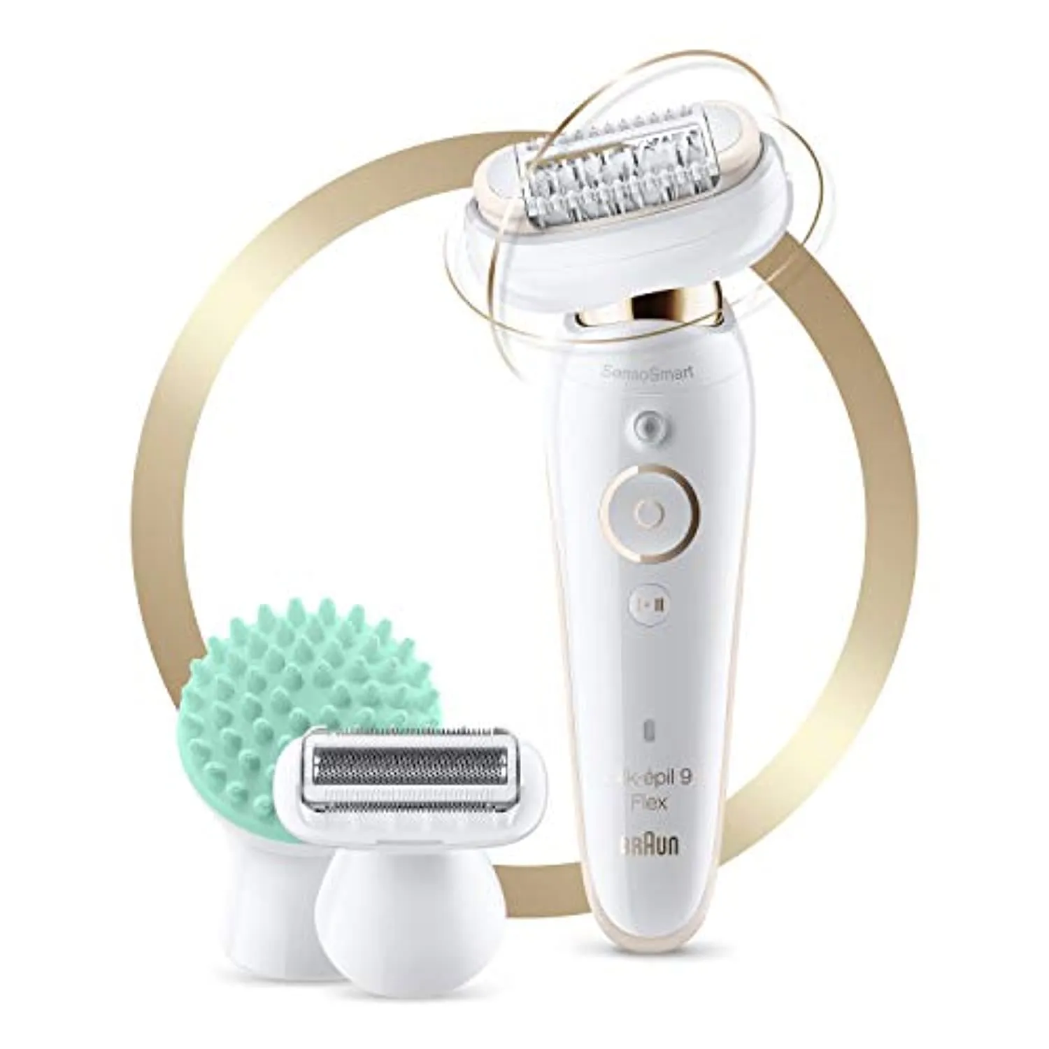 Braun Epilator Silk-épil 9 9-020 with Flexible Head, Facial Hair Removal for Women, Shaver & Trimmer, Cordless, Rechargeable, Wet & Dry, Beauty Kit with Body Massage Pad
