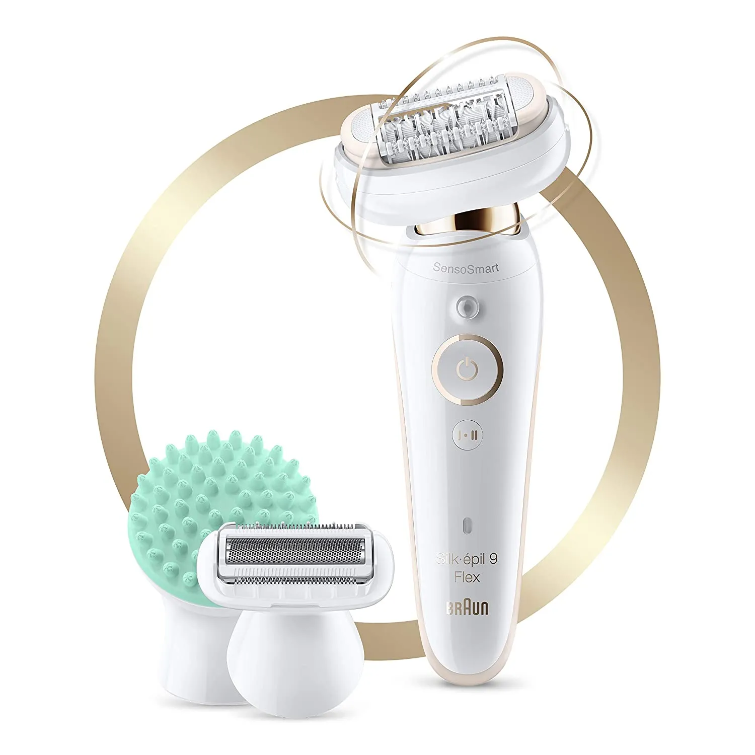 Braun Epilator Silk-épil 9 Flex 9-300 Beauty Set, Facial Hair Removal for Women, Shaver & Trimmer, Cordless, Rechargeable, Wet & Dry, FaceSpa