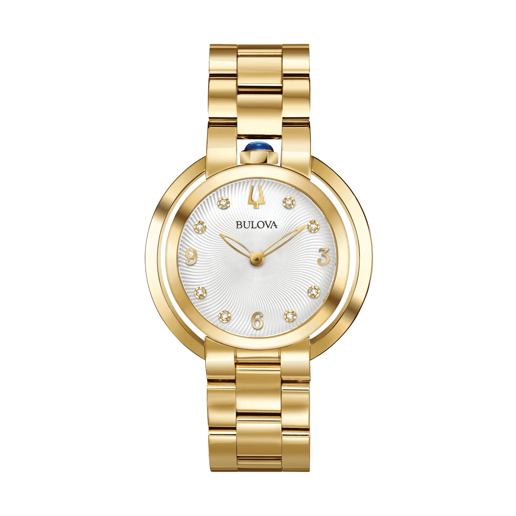 Bulova Ladies' Rubaiyat Diamond Yellow Gold-Tone Stainless Steel Watch 97P125
