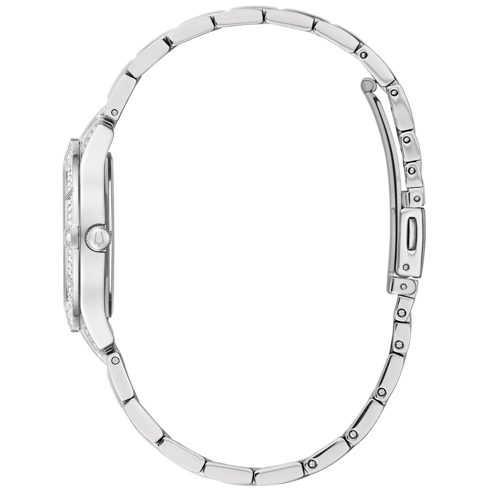 Bulova Quartz Crystal White Mother of Pearl Dial Ladies Watch 96L291