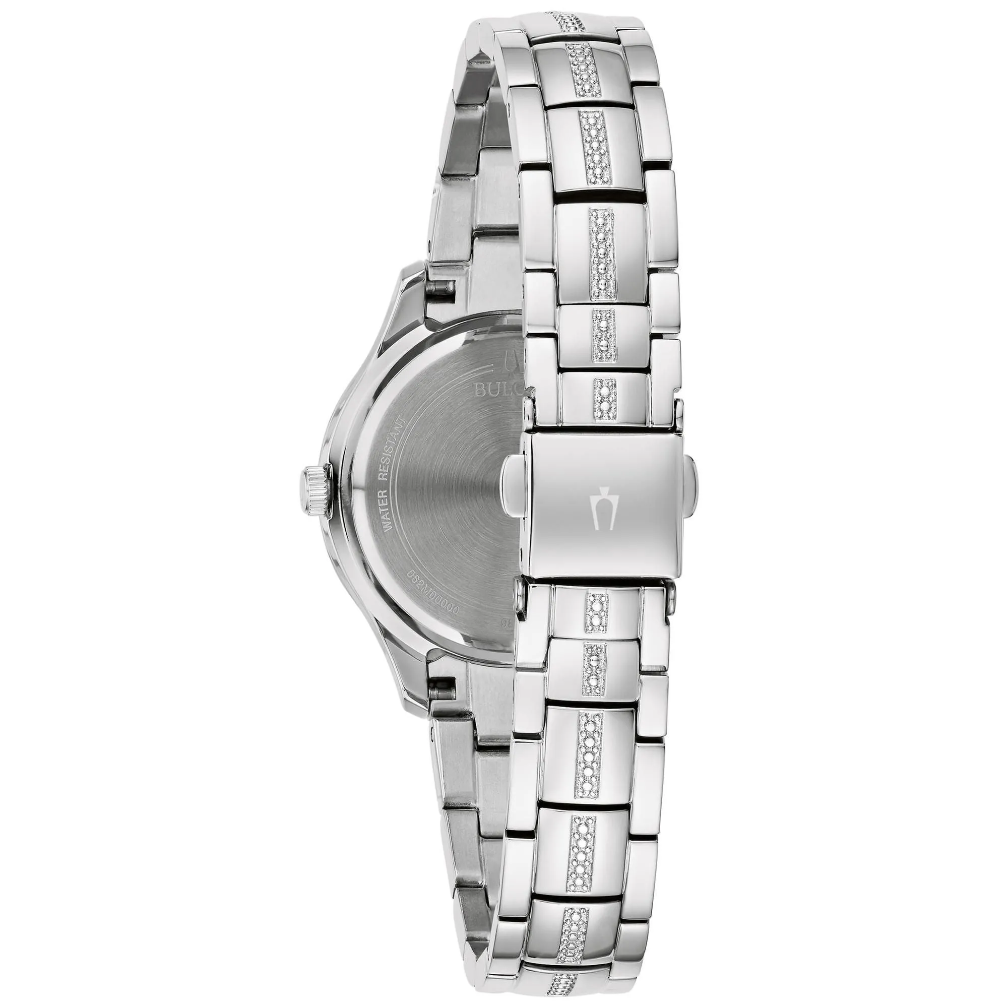 Bulova Quartz Crystal White Mother of Pearl Dial Ladies Watch 96L291
