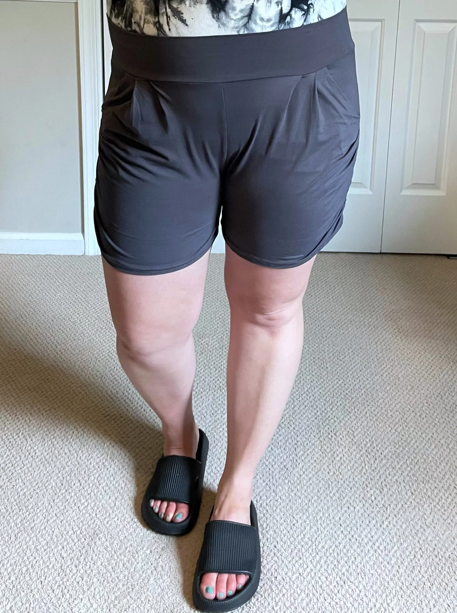 Buttery Soft Harem Shorts in Charcoal