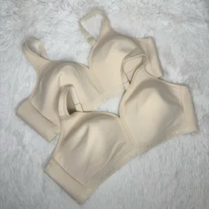 CACIQUE / lot of (2) cream lightly lined no-wire soft comfort bras / 46C
