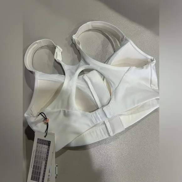 Calia Women’s 32C Go All Out Zip Front Sports Bra White High Impact NWT