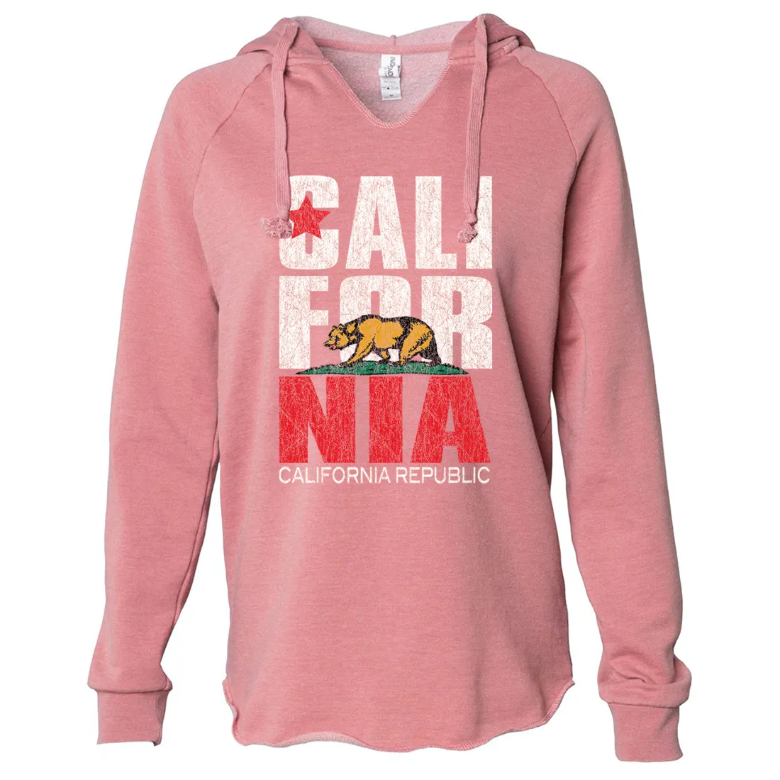California Republic Vintage Retro Women's Soft Hooded Pullover