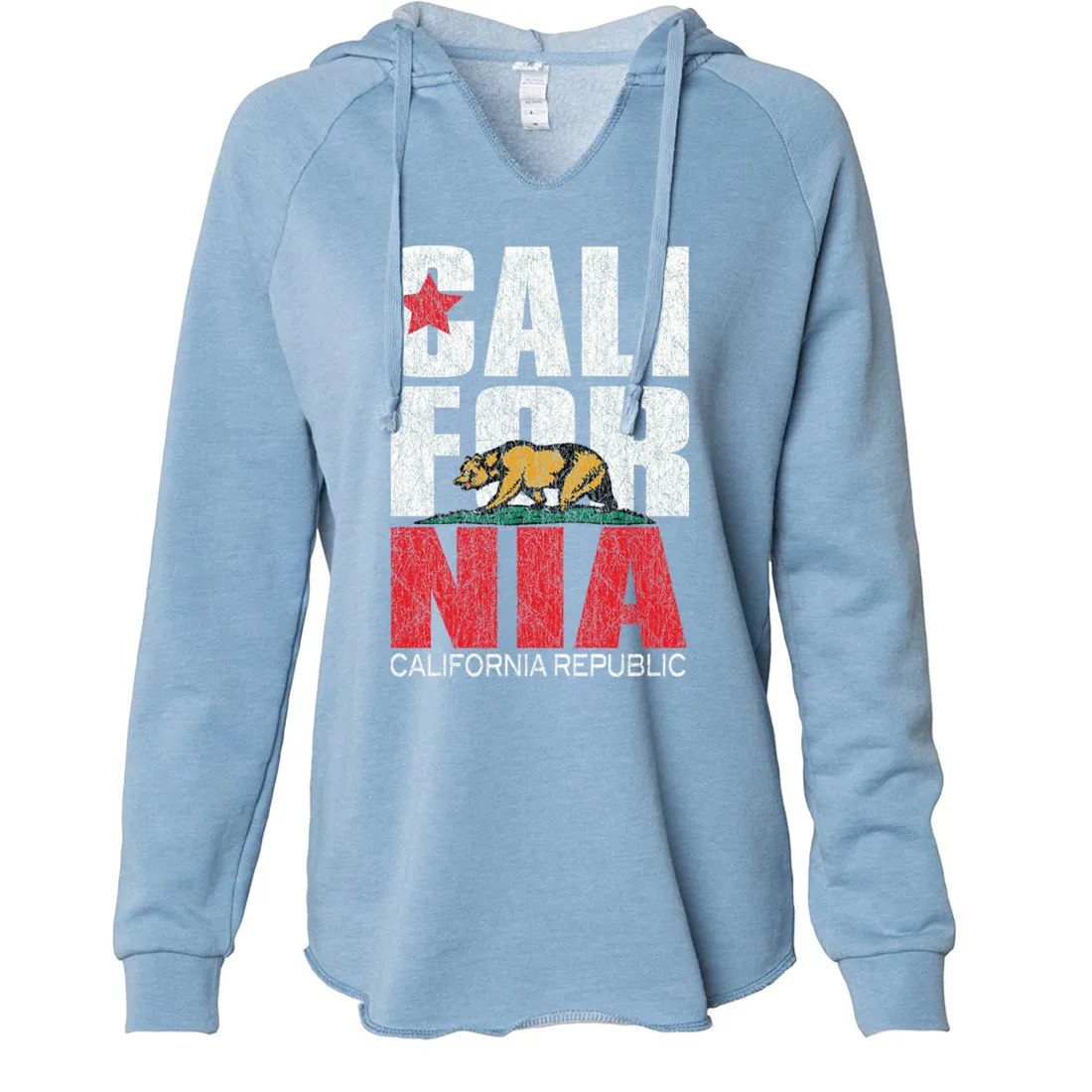 California Republic Vintage Retro Women's Soft Hooded Pullover