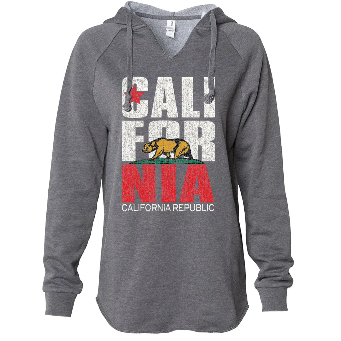 California Republic Vintage Retro Women's Soft Hooded Pullover