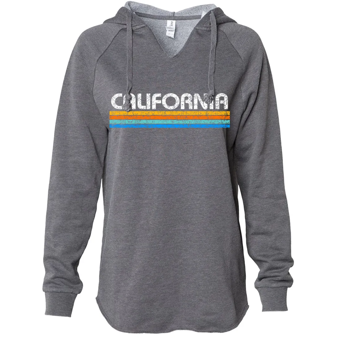 California Vintage Stripe Women's Soft Hooded Pullover