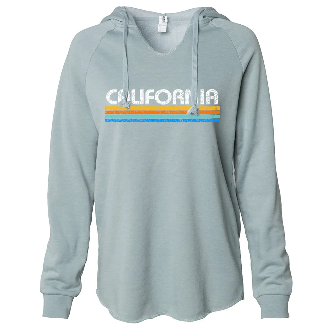 California Vintage Stripe Women's Soft Hooded Pullover