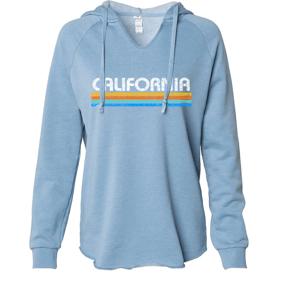 California Vintage Stripe Women's Soft Hooded Pullover