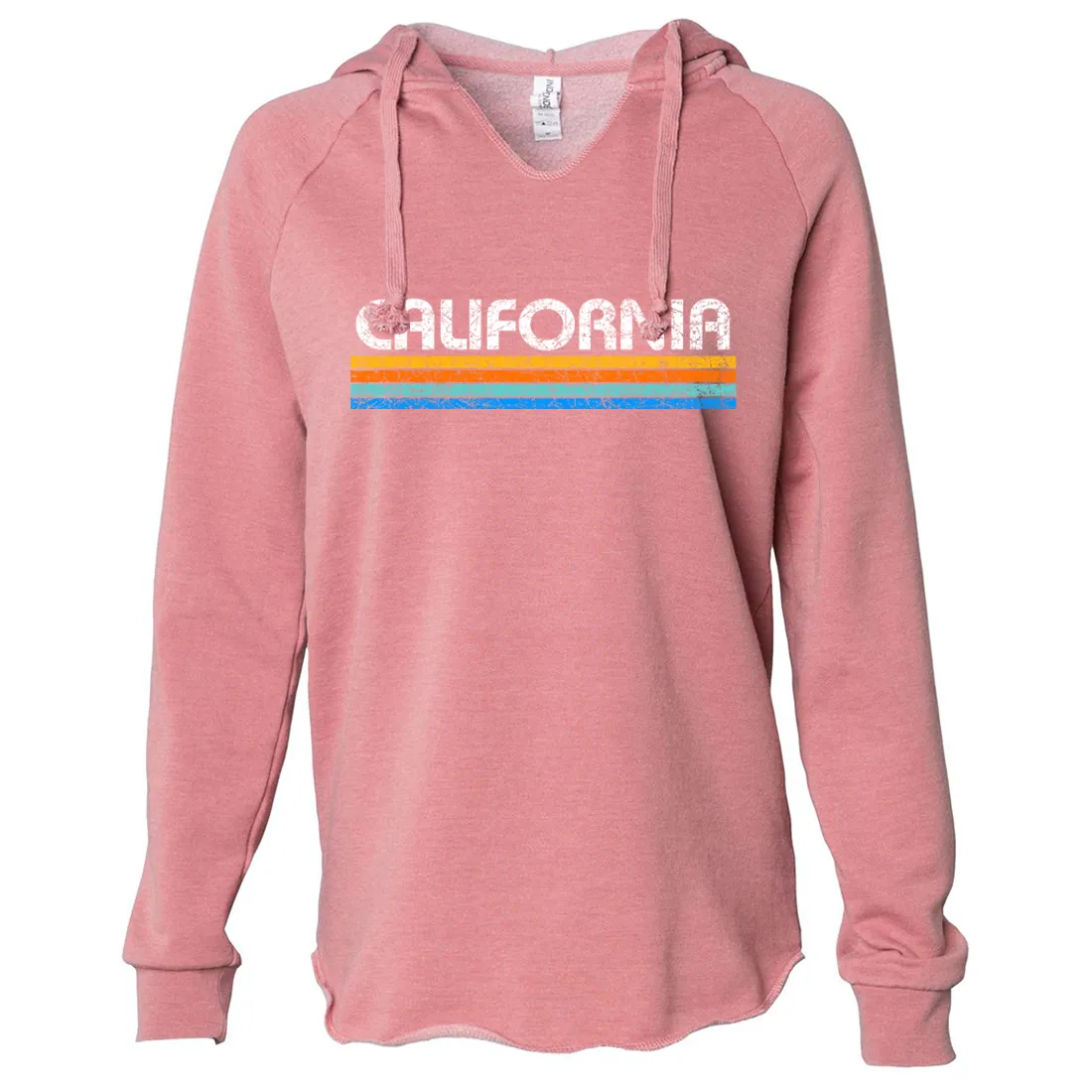 California Vintage Stripe Women's Soft Hooded Pullover