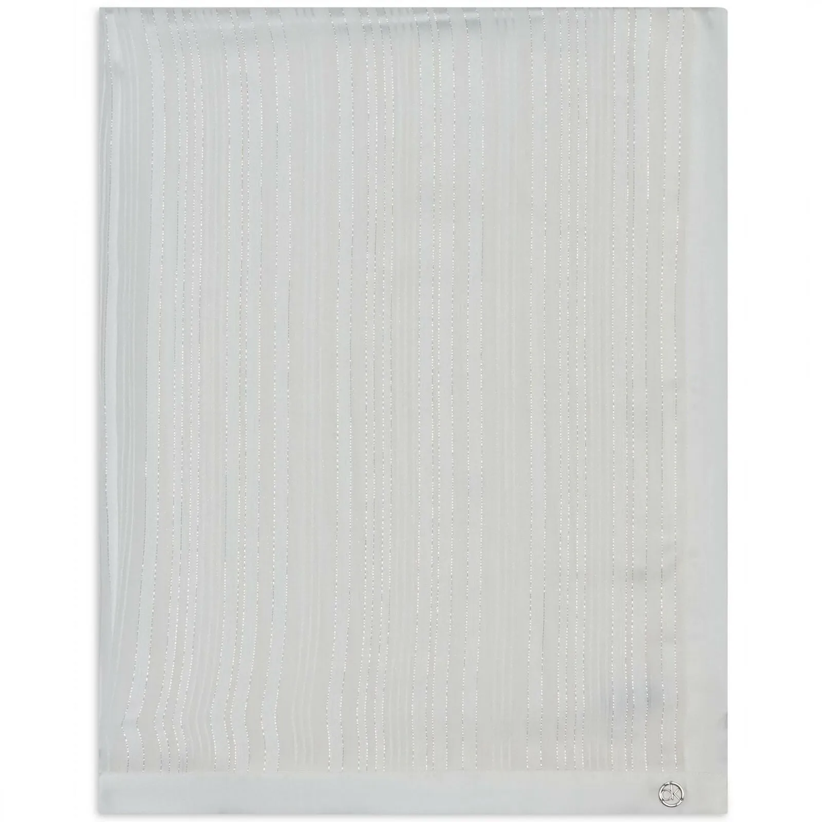 Calvin Klein Women's Satin Border Tonal Stripe Metallic Scarf