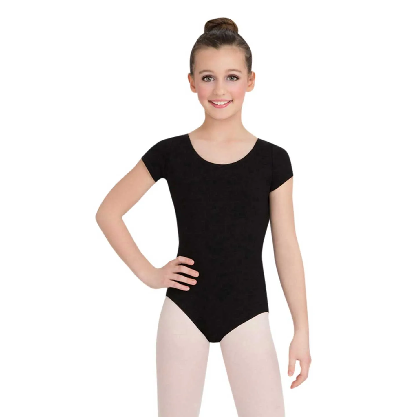 Capezio CC400C Cotton Short Sleeve Scoop Neck Leotard - Child