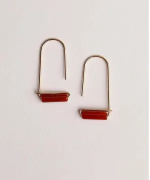 Carnelian Agate Gemstone Drop Earrings