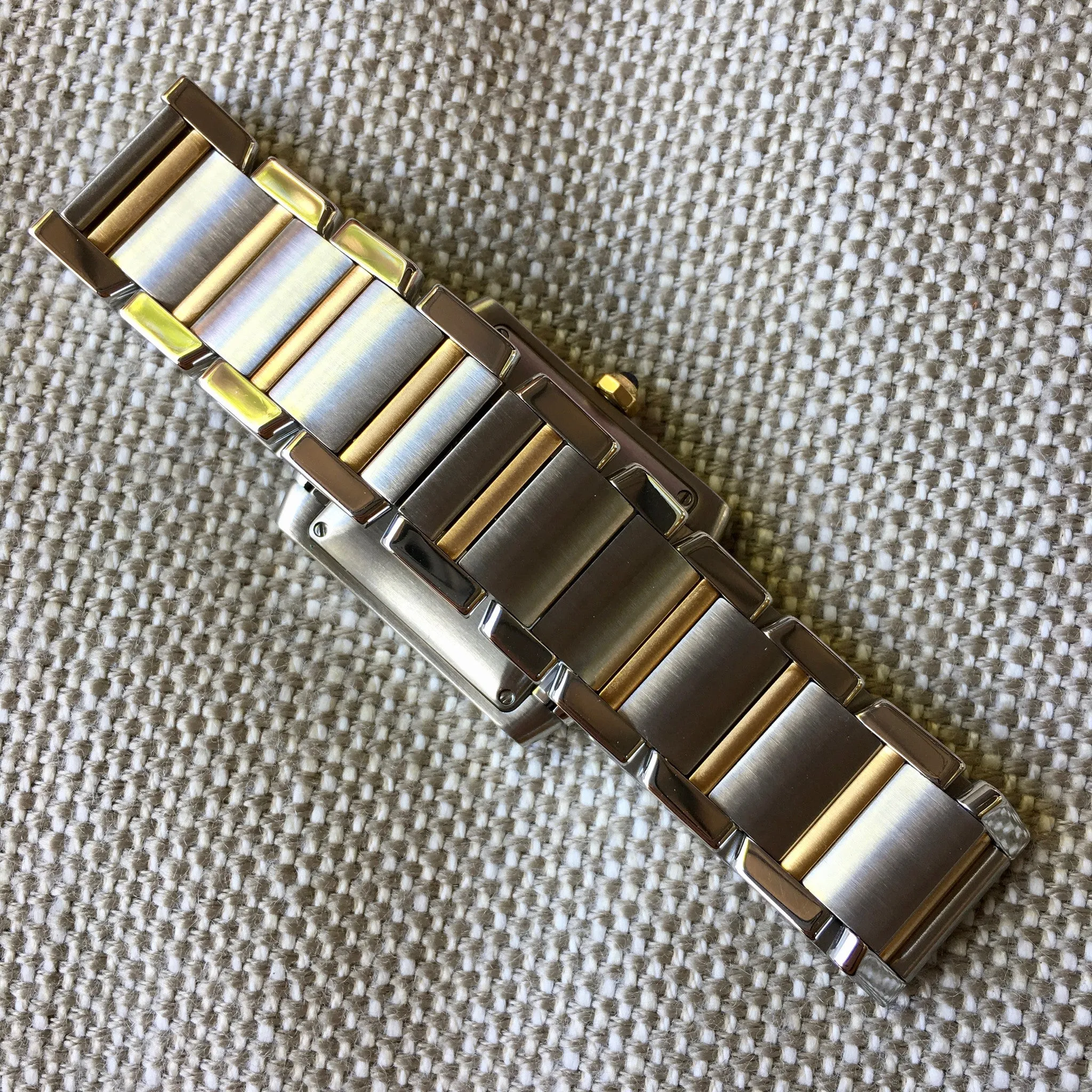 Cartier Tank Francaise 2302 Two Tone Steel 18k Gold 28mm Wristwatch