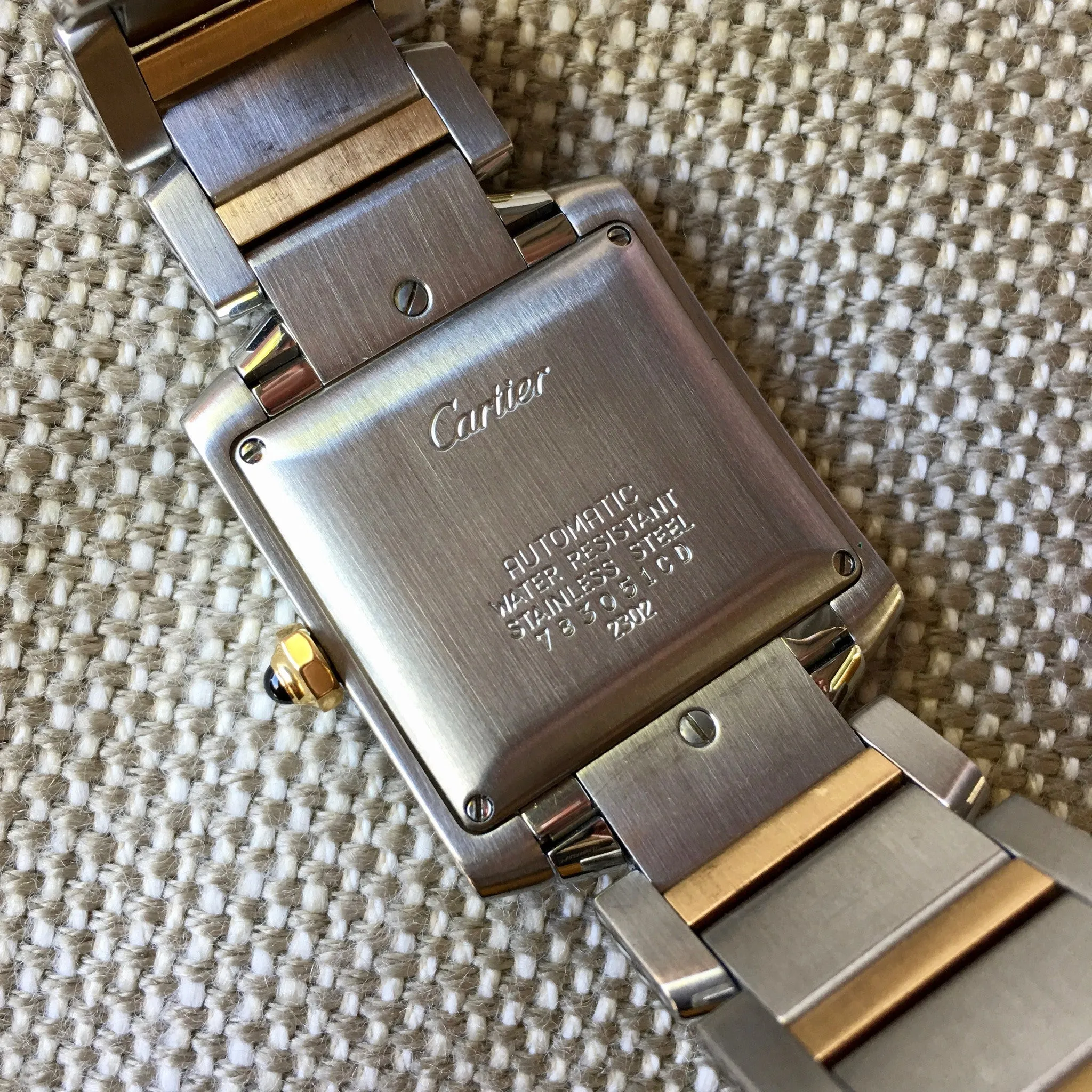 Cartier Tank Francaise 2302 Two Tone Steel 18k Gold 28mm Wristwatch